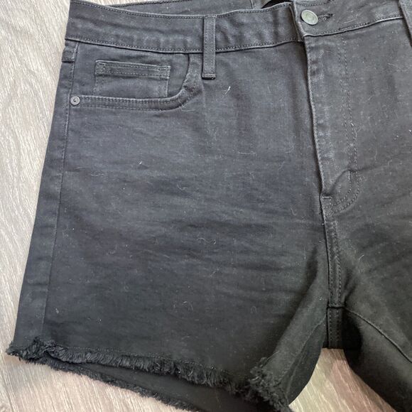 Just Black Denim USA Women's Frayed Hem Shorts size 32 relaxed distressed casual - Picture 2 of 8